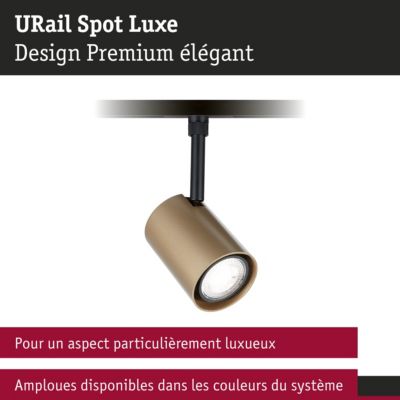 URail Spot sur rail Luxe GU10 max. 10W gradable 230V Doré mat, Noir mat