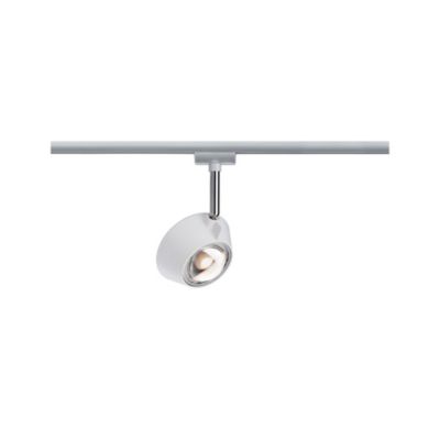 URail Spot sur rail Sabik Spot individuel 570lm / 360lm 9W / 4,5W 2700K gradable 230V Blanc dépoli Chrome mat
