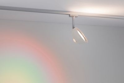 URail Spot sur rail Sabik Spot individuel 570lm / 360lm 9W / 4,5W 2700K gradable 230V Blanc dépoli Chrome mat