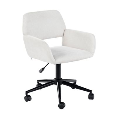 URBAN MEUBLE Chaise de bureau enfant ergonomique réglable avec assise pivotante Blanc