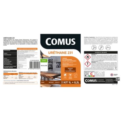 URETHANE 231 incolore (B+D) - MAT 1.2L - Vernis polyuréthane bi ...