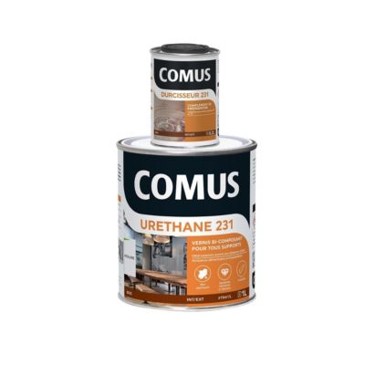 URETHANE 231 incolore (B+D) - SATINE 1.2L - Vernis polyuréthane bi-composant tous supports - COMUS