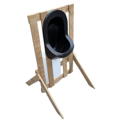 Urinoir d'extérieur en palette - Epuré - Noir - Design bohème - Réservoir 25 litres
