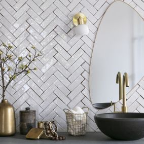 Véritable Zellige Marocain - Blanc Neige 5x15 Cm (au m²)