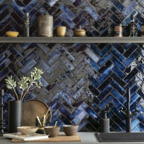 Véritable Zellige Marocain - Bleu Magique 5x15 Cm (au m²)