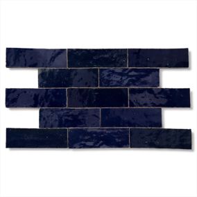 Véritable Zellige Marocain - Bleu Nuit 5x15 Cm (au m²)