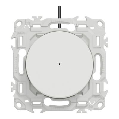Va-et-vient ou poussoir lumineux LED verte 0,15mA, 10AX, blanc craie, Odace