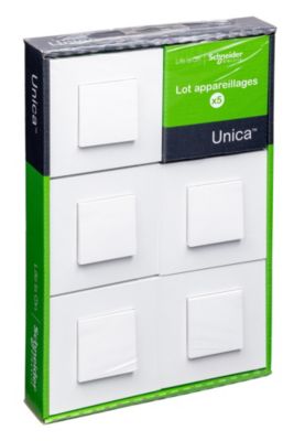 Va et vient Schneider Electric blanc, lot de 5