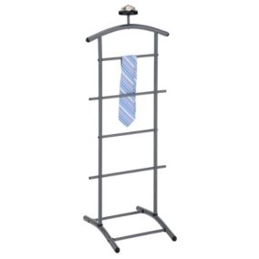 Valet de chambre ATRIX chevalet de nuit portant pour vêtements, structure en métal laqué gris