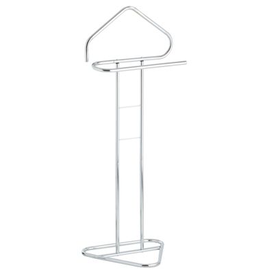 Valet de chambre valet de nuit CAMILO chevalet de nuit avec cintre pour veste et portant pour pantalons, en métal chromé