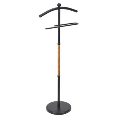 Valet de nuit en polypropylène noir effet bois H.109 cm