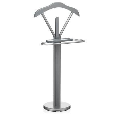 Valet FABIO, en métal laqué et MDF décor gris mat