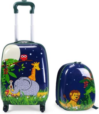 Valise Enfant à Roulettes,Valise Enfant 16 Pouces Sac à Dos 12 Pouces,Motifs Mignons et Divers,Espace Suffisant,Surface Etanche