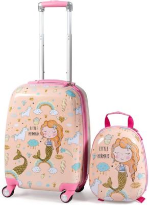 Valise Enfant,Valise Enfant 18 Pouces,Sac à Dos 12 Pouces,Roulettes ABS,Valise de Voyage Bagage Cabine en Vol