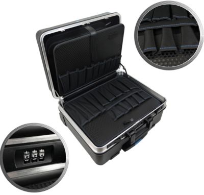 Valise rigide avec 2 roulettes et poignée télescopique - Malette à outils vide - FAMEX 600-L