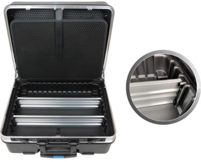 Valise rigide avec 2 roulettes et poignée télescopique - Malette à outils vide - FAMEX 600-L