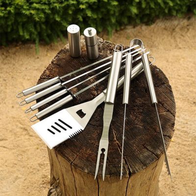 Valisette 9 ustensiles COOK'IN GARDEN CHEF BBQ - Accessoires en inox pour barbecue