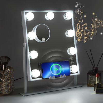 VANITII  Miroir de maquillage hollywood coiffeuse avec lumière 25x30cm - Enceinte Bluetooth