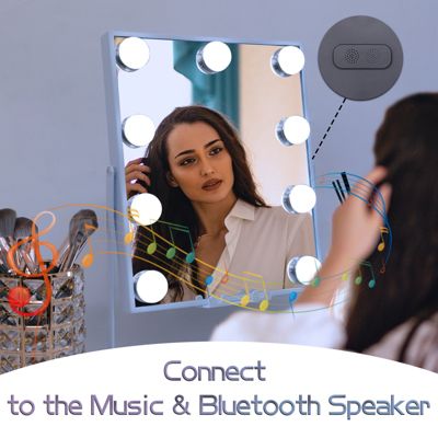 VANITII  Miroir de maquillage hollywood coiffeuse avec lumière 25x30cm - Enceinte Bluetooth