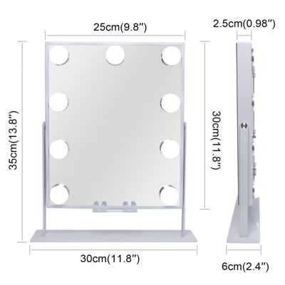 VANITII  Miroir de maquillage hollywood coiffeuse avec lumière 25x30cm - Enceinte Bluetooth