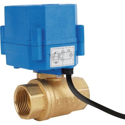 Vanne à boisseau électrique laiton Lyva 2 Sectoriel - DN 1' - 24 V ca/cc
