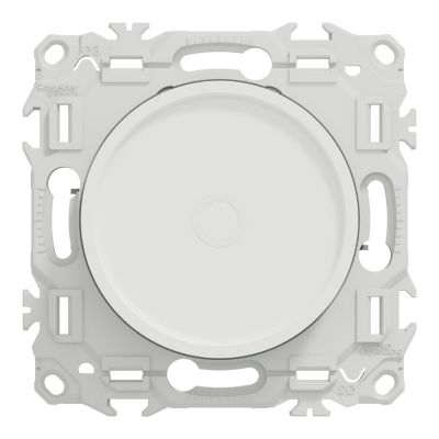 Variateur de lumière universel 2 ou 3 fils, rotatif, blanc craie, Odace