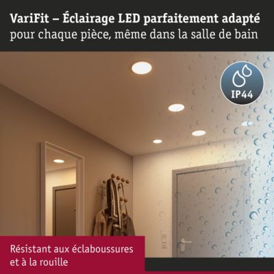 VariFit Panneau encastré LED Areo IP44 rond 175 mm 13W 1200lm 4000K Blanc