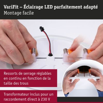 VariFit Panneau encastré LED Smart Home Zigbee 3.0 Areo IP44 carré 230x230mm  16W 1400lm Tunable White Noir gradable
