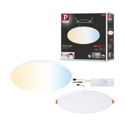 VariFit Panneau encastré LED Smart Home Zigbee 3.0 Veluna Edge IP44 rond 200 mm 18W 1400lm Tunable White Blanc gradable