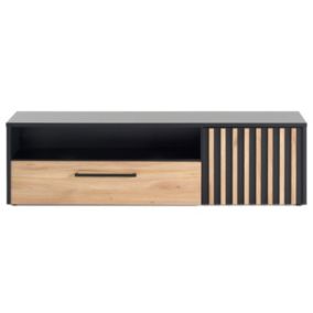 Varna - meuble TV - bois et noir - 165 cm - Best Mobilier