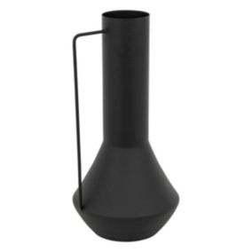 Vase amphore en métal Noir design moderne H 34.5 cm