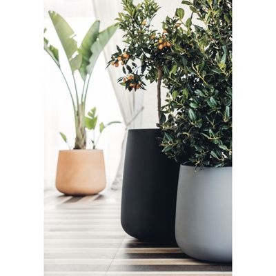 Vase au design moderne diamètre 93 H65 en polymère Impruneta résistant, pour l'intérieur et l'extérieur - Monacis