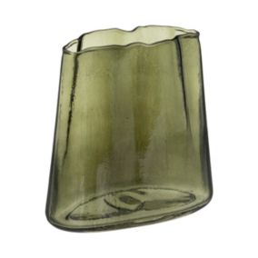 Vase aux contours irréguliers en Verre teinté Vert H 20 cm