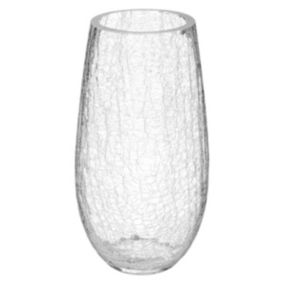 Vase bombé - verre craquelé - H27 cm - Atmosphera