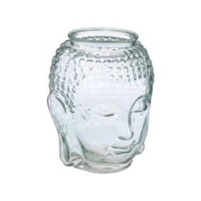 Vase Bouddha en Verre transparent H 28  cm