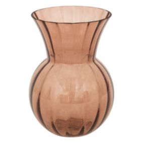 Vase boule en verre Ambre H 22 cm