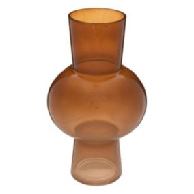 Vase boule et conique en verre Ambre H 29,5 cm