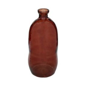 Vase bouteille en Verre  recyclé Rouge Ambre D 34 x H 73 cm