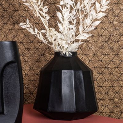 Vase Cannelle Juno Noir 23 cm Table Passion