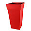Vase carré polypropylène Eda Toscane xxl rouge rubis 44 x 44 x h.80 cm