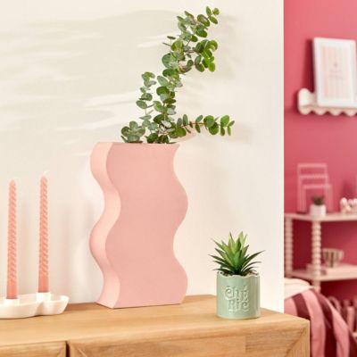 Vase Cheri Atmosphera En Grès émaillé - H20cm, Design Amphore Rayé, Déco Colorée Pour Fleurs Naturelles Ou Artificielles