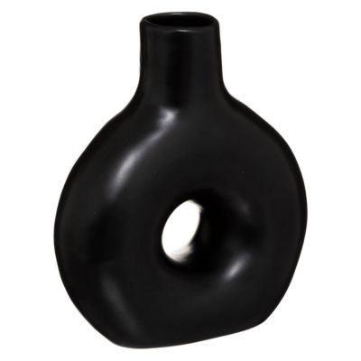 Vase Circle - céramique 17x21 cm - Noir- Atmosphera