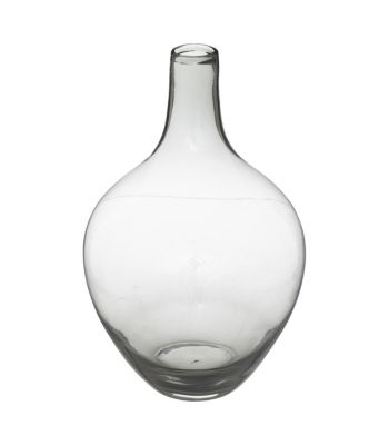 Vase col haut en Verre Gris H 38 cm