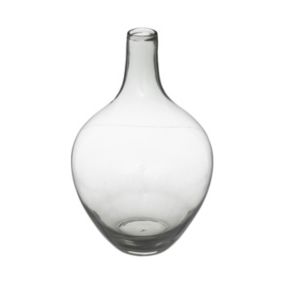 Vase col haut en Verre Gris H 38 cm