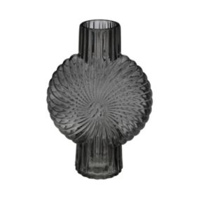 Vase Coquillage en verre Gris H 32 cm