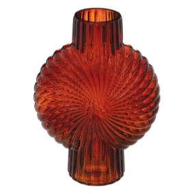 Vase Coquillage en verre Rouge Rubis H 25 cm