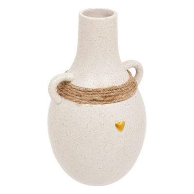 Vase corde "The floral" H22cm blanc - Atmosphera