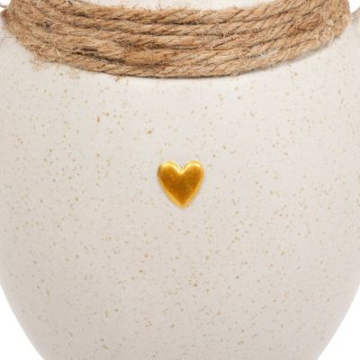 Vase corde "The floral" H22cm blanc - Atmosphera
