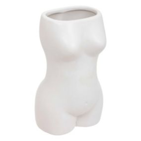 Vase corps "Soleya" H17cm blanc - Atmosphera