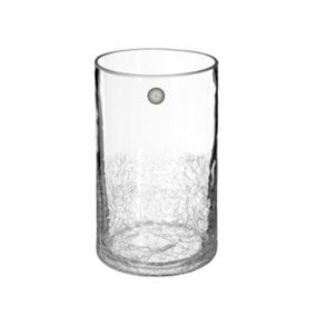 Vase cylindrique en Verre craquelé H 20 cm